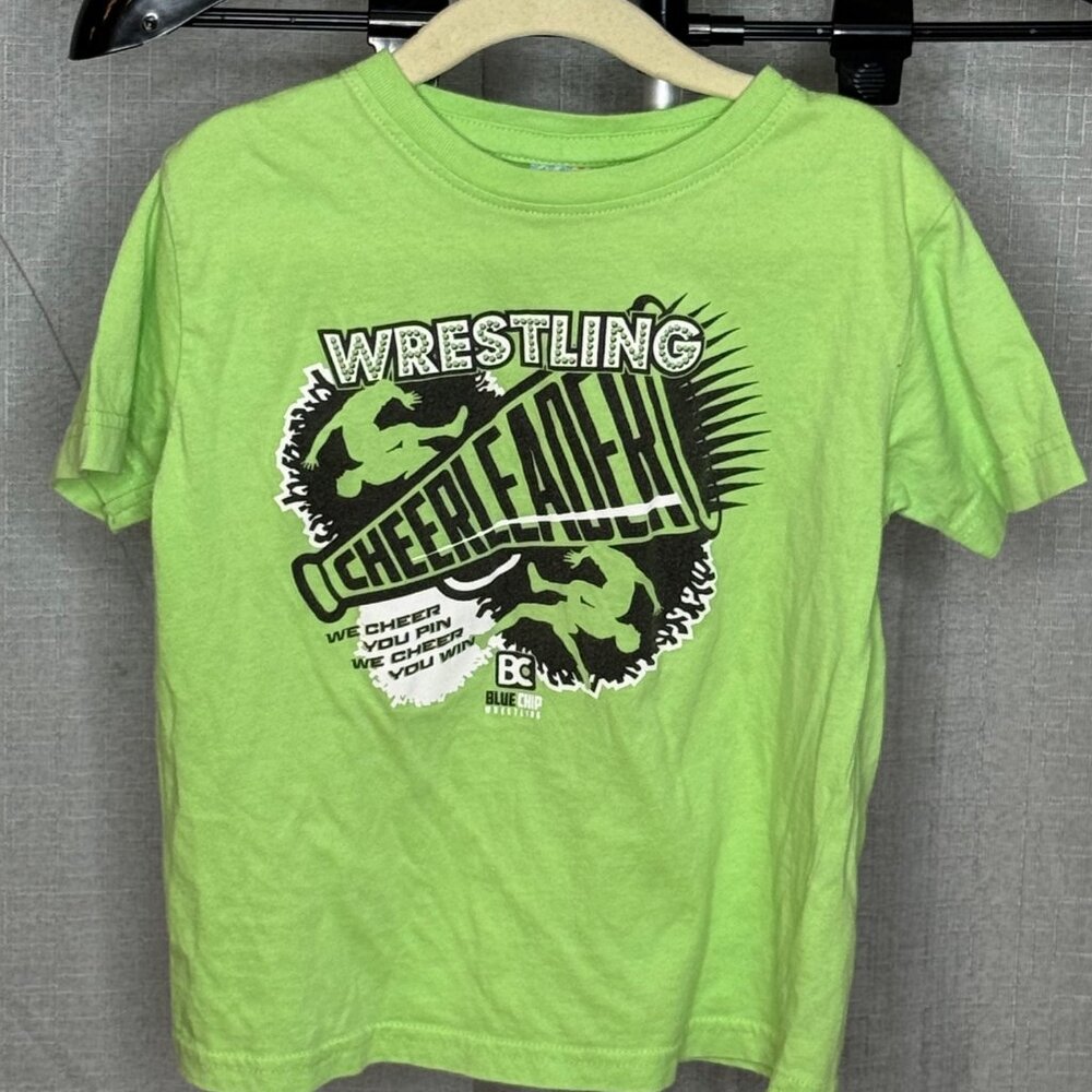 Blue Chip Wrestling - Girls Short Sleeve Shirt - Wrestling Cheerleader - Size 4T
